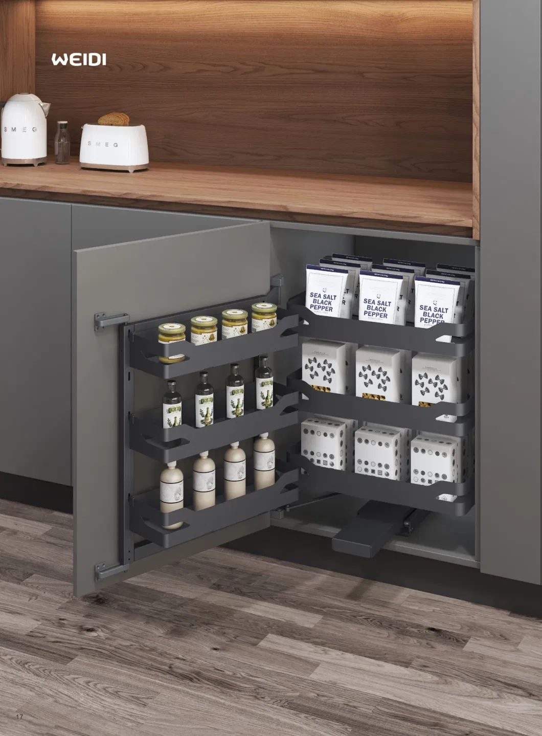 Steel Kitchen Storage Soft Close Corner Pantry